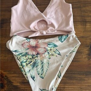 Montce Floral Bikini with Pink and Green Accents